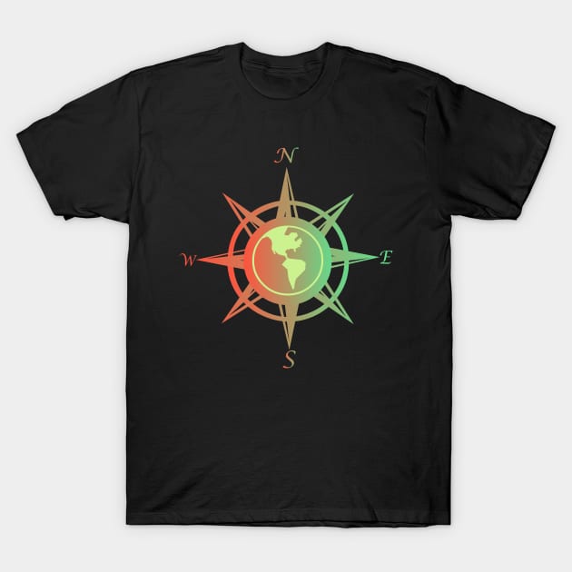 Compass rose with cardinal points T-Shirt by SAMUEL FORMAS